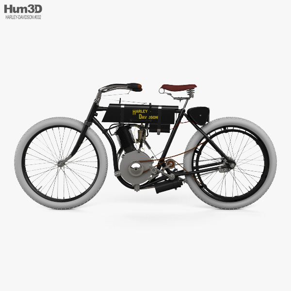 ハーレーダビッドソン モデル1 1903年 3Dモデル - ダウンロード