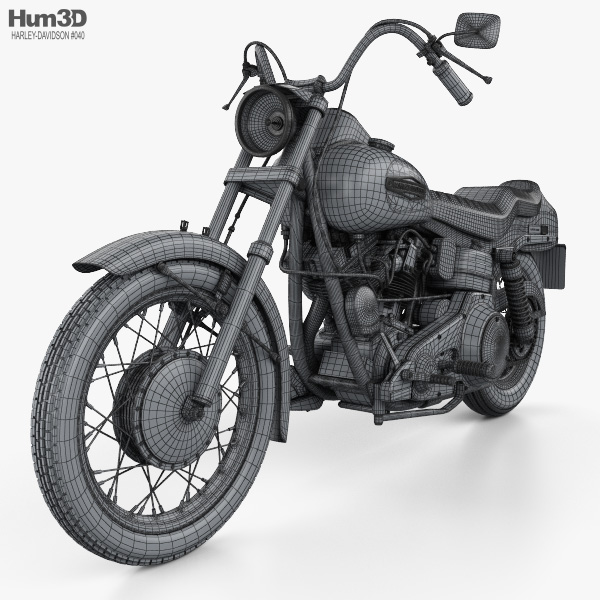 Harley-Davidson FX Super Glide 1971 3D modeli - İndir Motosiklet