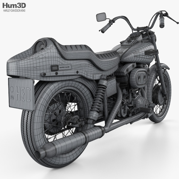 Harley-Davidson FX Super Glide 1971 3D modeli - İndir Motosiklet