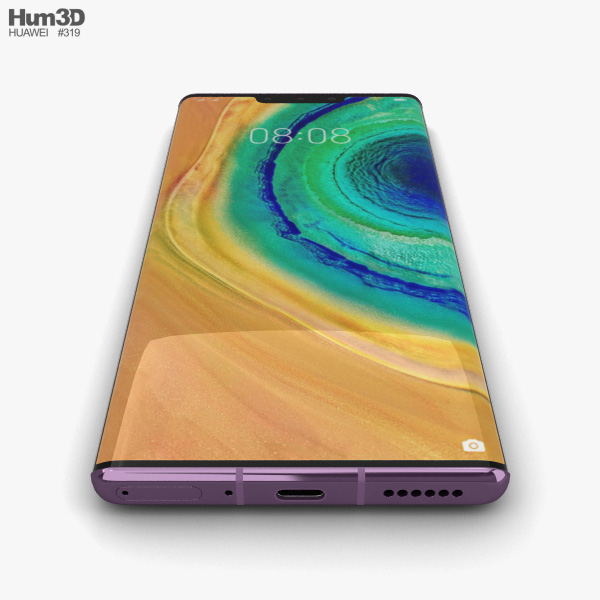 Huawei Mate 30 Pro Cosmic Purple 3D model - Download Phones on