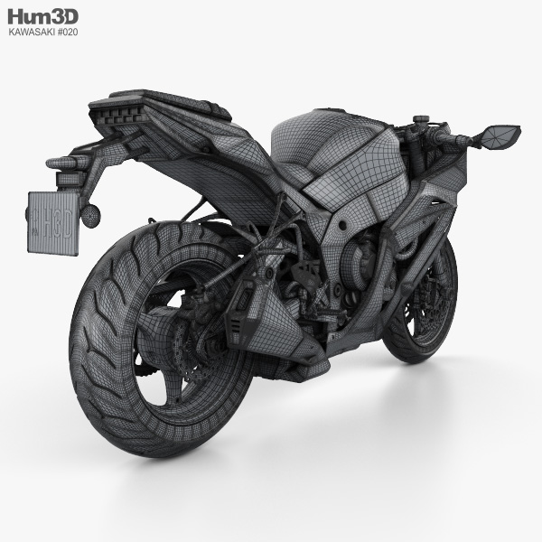 Kawasaki ZX-10R 2014 3D modeli - İndir Motosiklet üzerinde