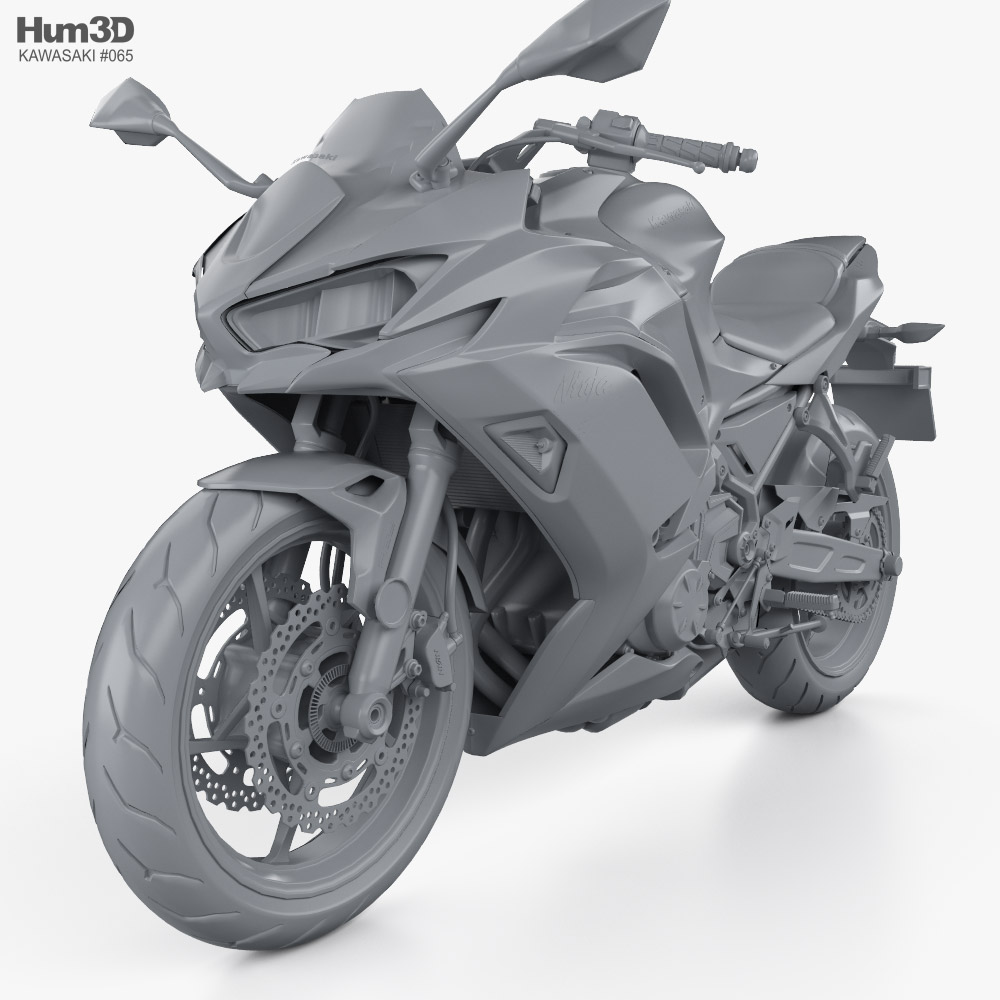 川崎忍者650 2021 3D模型- 下载摩托車开启3DModels.org