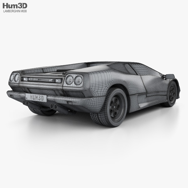 Lamborghini Diablo VT 1993 3D model - Download Sports car on 3DModels.org