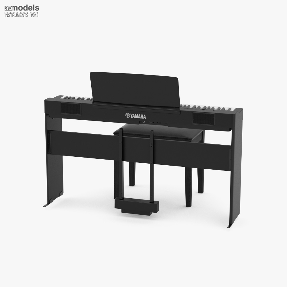 ヤマハP225デジタルピアノ 専用椅子付き 3Dモデル - ダウンロード