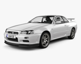 Nissan Skyline R34 GT-R coupé 1999 PlantaTécnica - 3DModels.org
