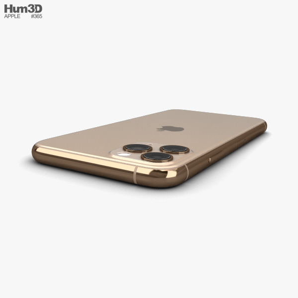 Apple iPhone 11 Pro Altın 3D modeli - İndir Telefonlar üzerinde