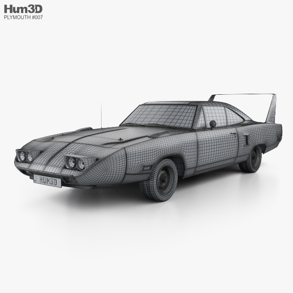プリマス ロードランナー スーパーバード 1970 3Dモデル