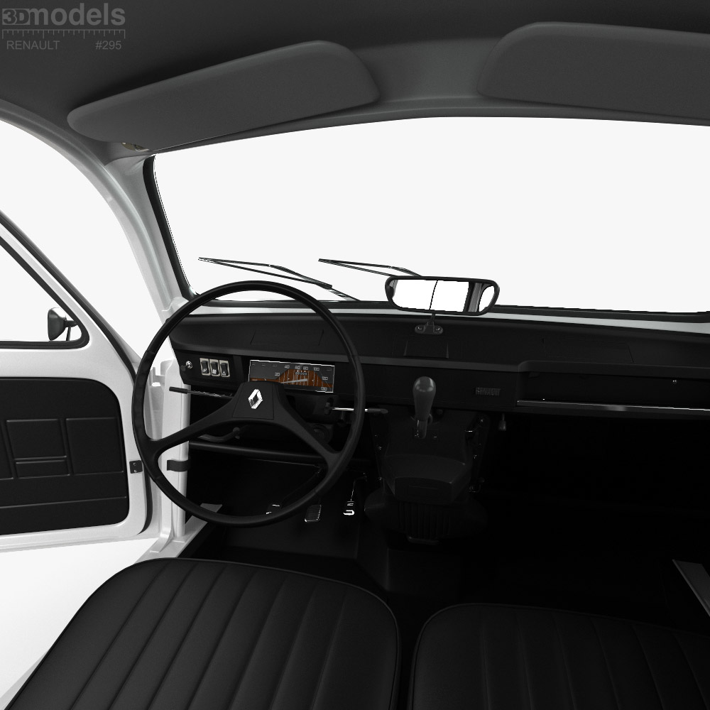 Renault 4 hatchback with HQ interior 1977 3D model - Download Hatchback