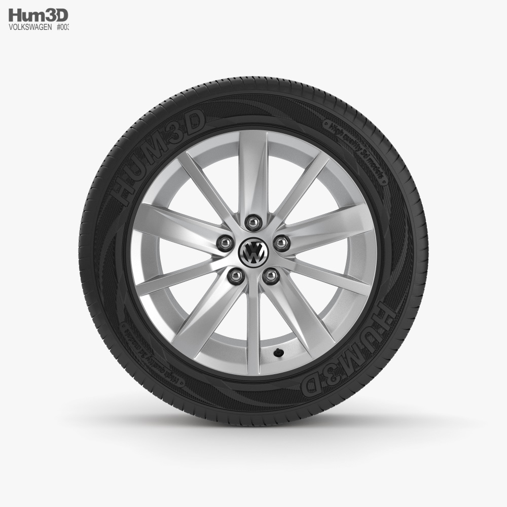 フォルクスワーゲン 19インチ アルミホイール 3Dモデル - ダウンロード