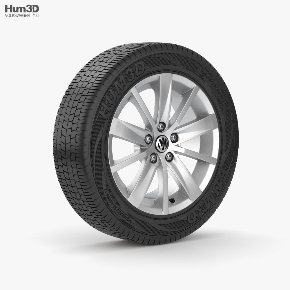 フォルクスワーゲン 19インチ アルミホイール 3Dモデル - ダウンロード