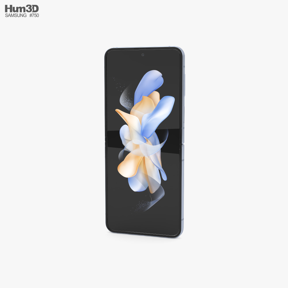 Samsung Galaxy Z Flip 4 Blue 3D model - Download Phones on