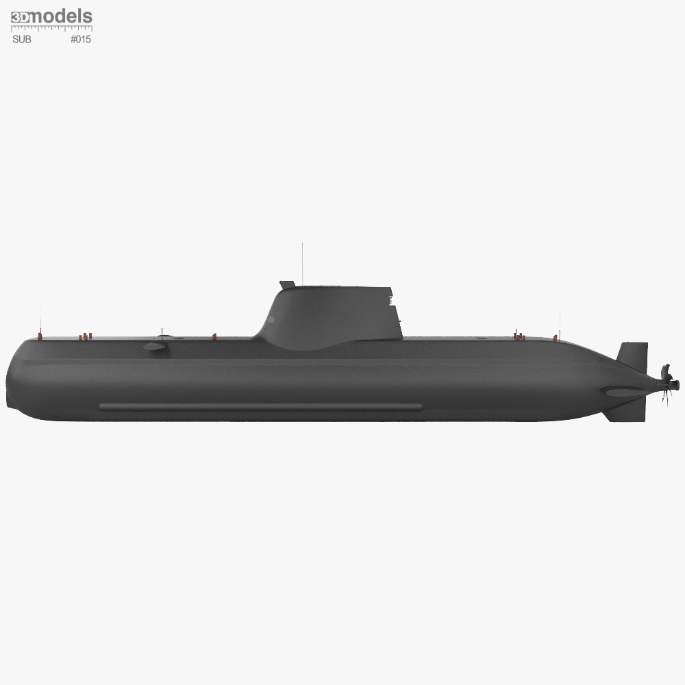 Type 214 submarine 3D model - Download Submarine on 3DModels.org