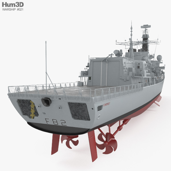 Type 23 frigate 3D model - Download Warship on 3DModels.org