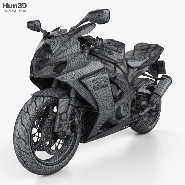 Suzuki GSX-R1000 2008 3D modeli - İndir Motosiklet üzerinde