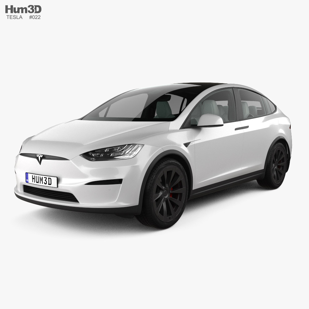 Tesla Model X com interior 2024 Modelo 3D - Baixar Crossover SUV
