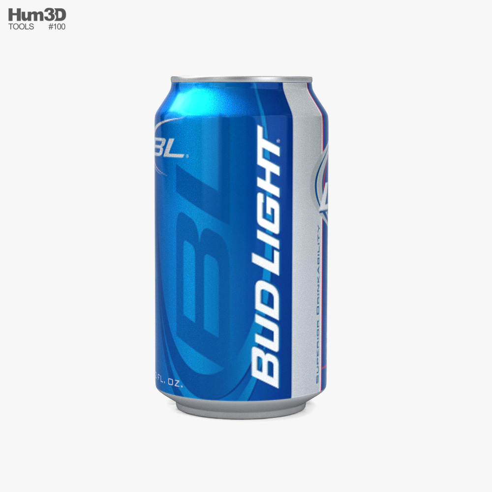 Budlight ビール缶330ml 3Dモデル - ダウンロード ボトル、缶 オン