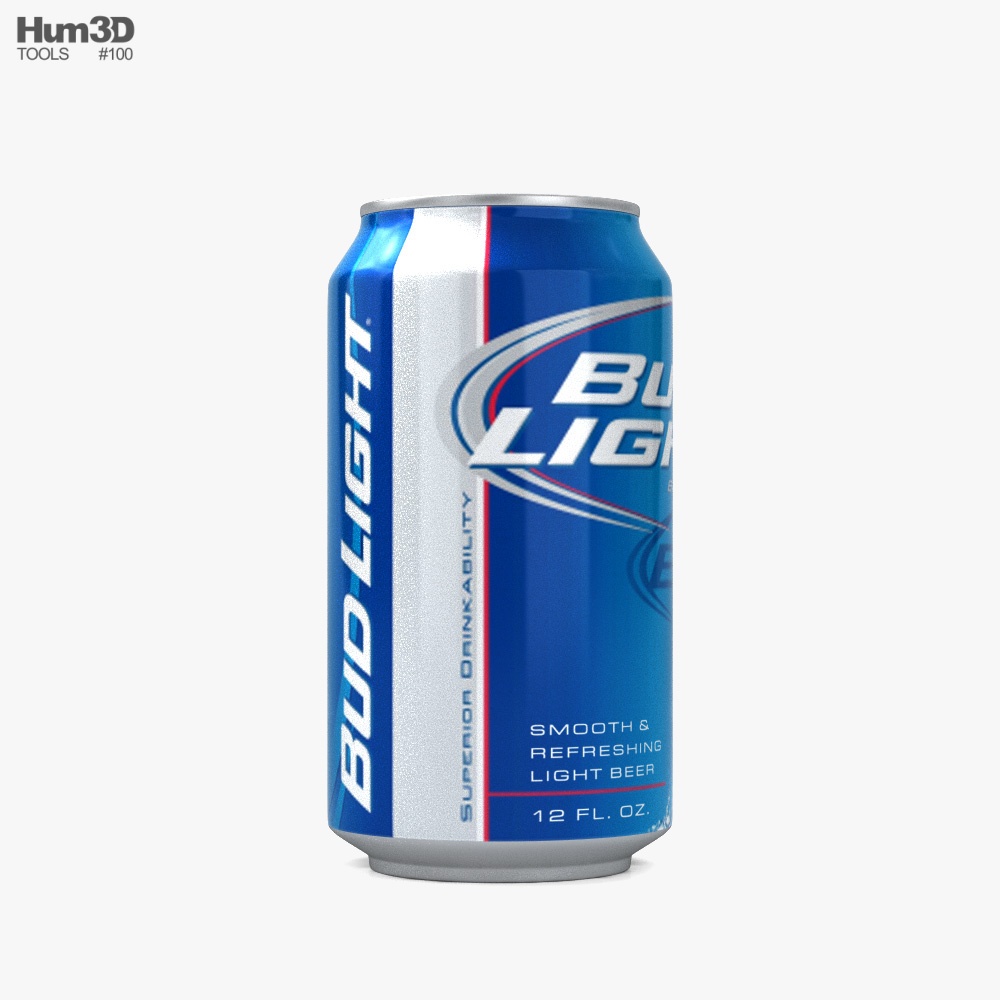 Budlight ビール缶330ml 3Dモデル - ダウンロード ボトル、缶 オン