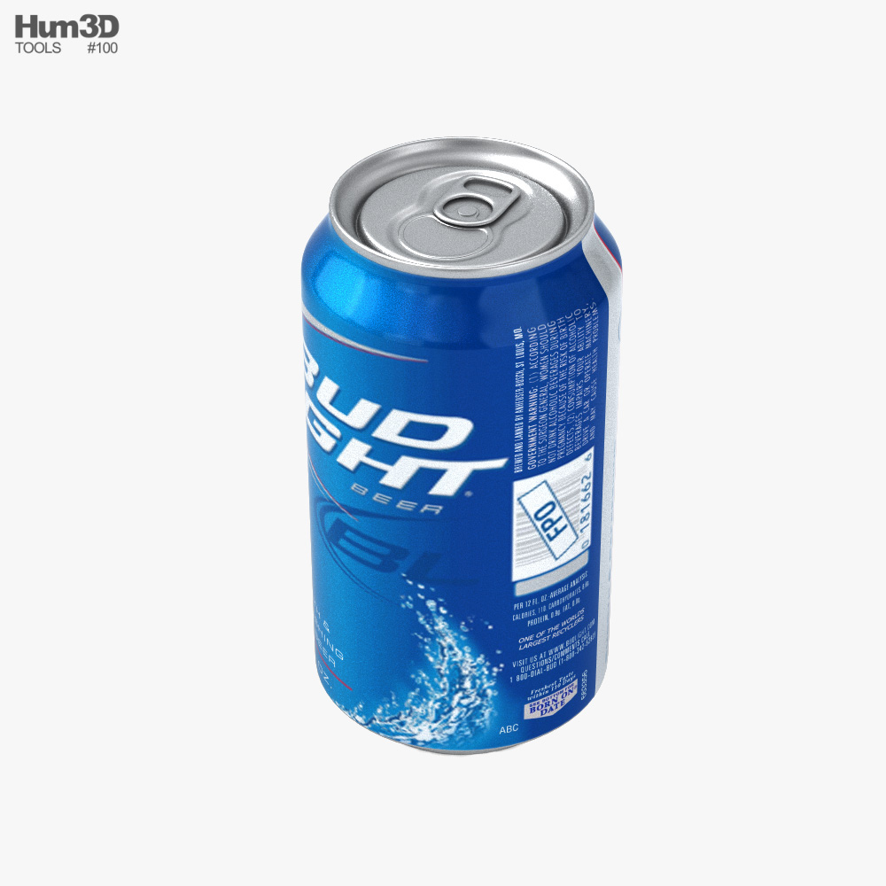 Budlight ビール缶330ml 3Dモデル - ダウンロード ボトル、缶 オン