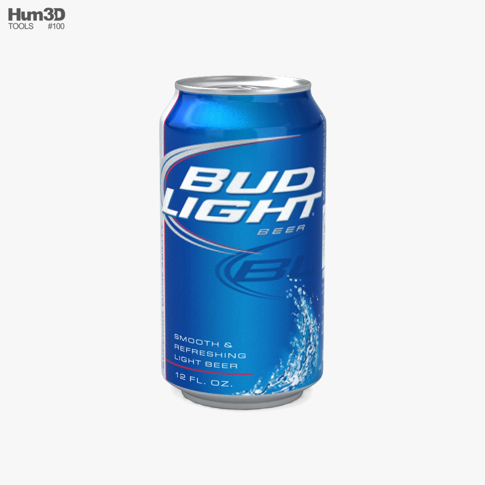 Budlight ビール缶330ml 3Dモデル - ダウンロード ボトル、缶 オン