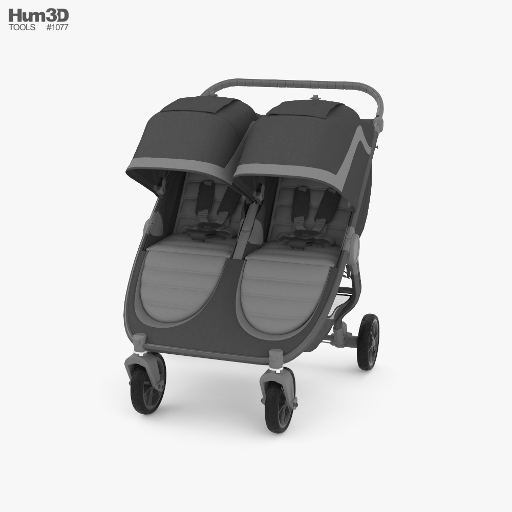 Baby Doppel Kinderwagen 3D-Modell - Herunterladen Medical Equipment an  3DModels.org