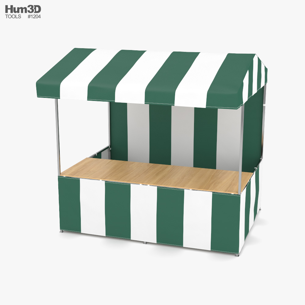 Puesto de mercado Modelo 3D - Descargar Elementos de la calle activado