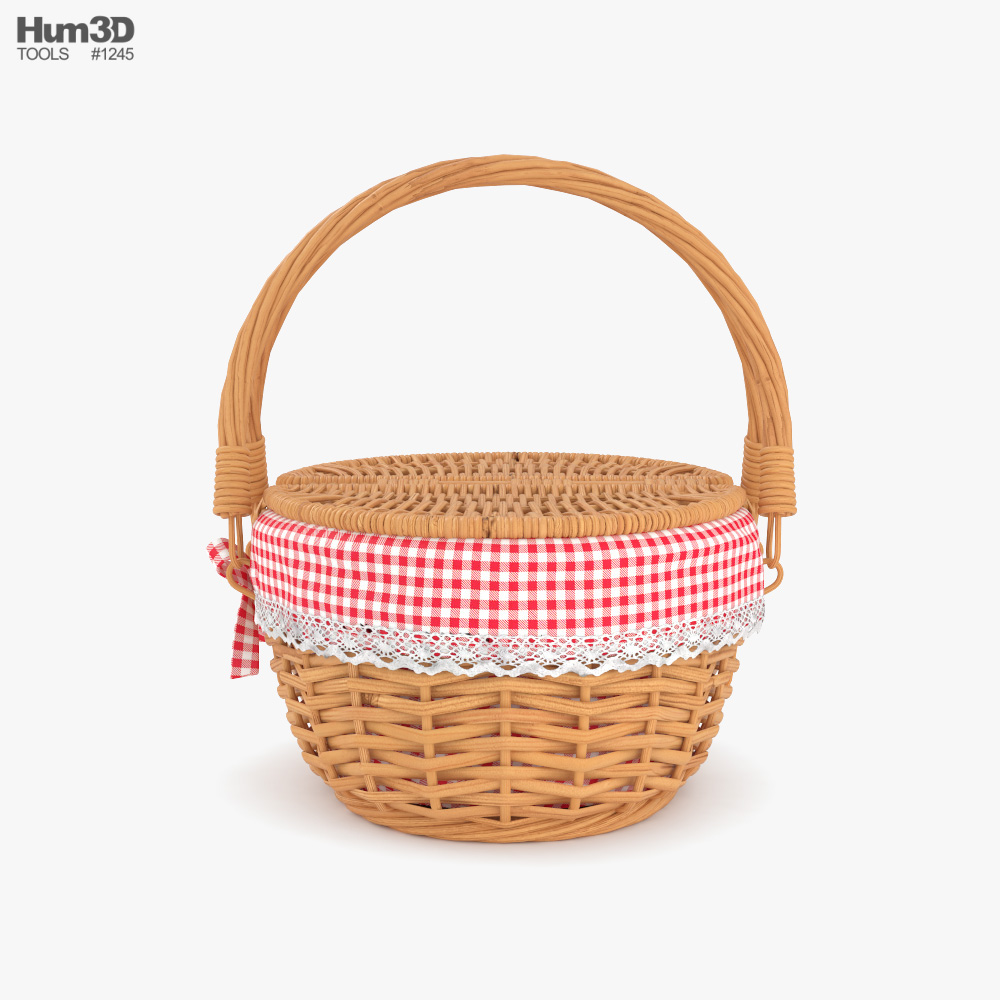 Picnic Basket 3D model - Download Tableware on 3DModels.org