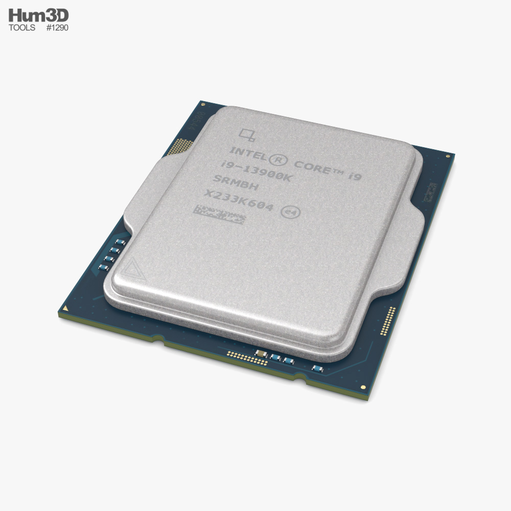 英特尔 Core i9-13900K CPU 3D模型 - 下载 电脑配件 开启 3DModels.org
