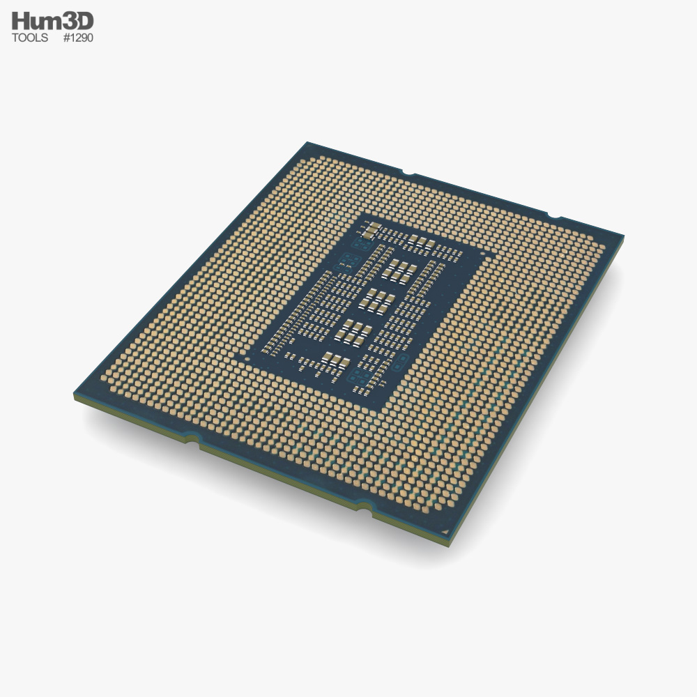 英特尔 Core i9-13900K CPU 3D模型 - 下载 电脑配件 开启 3DModels.org