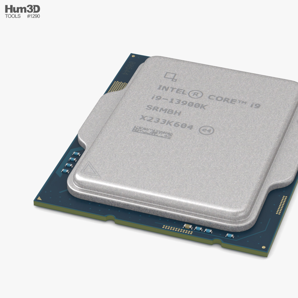 英特尔 Core i9-13900K CPU 3D模型 - 下载 电脑配件 开启 3DModels.org