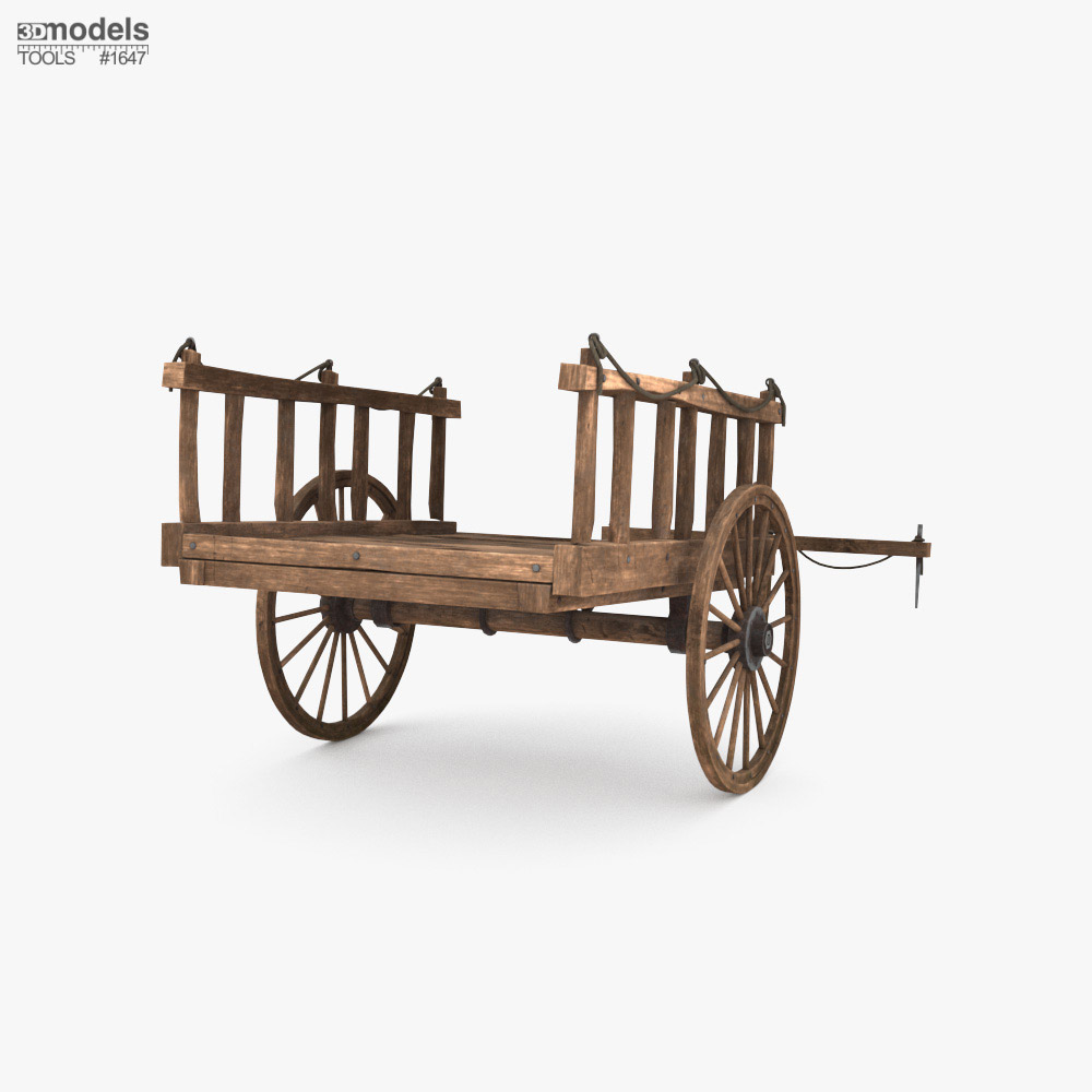 달구지 3D 모델 - 다운로드 Trailer on 3DModels.org