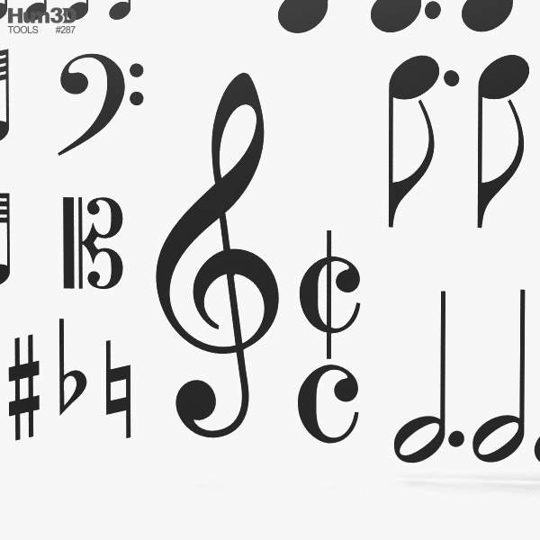 Musical notes 3D model - Download Musical Instruments on 3DModels.org