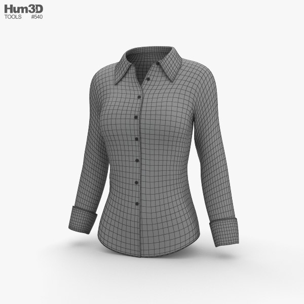 dress shirt 3d model Black Short Sleeve Shirt