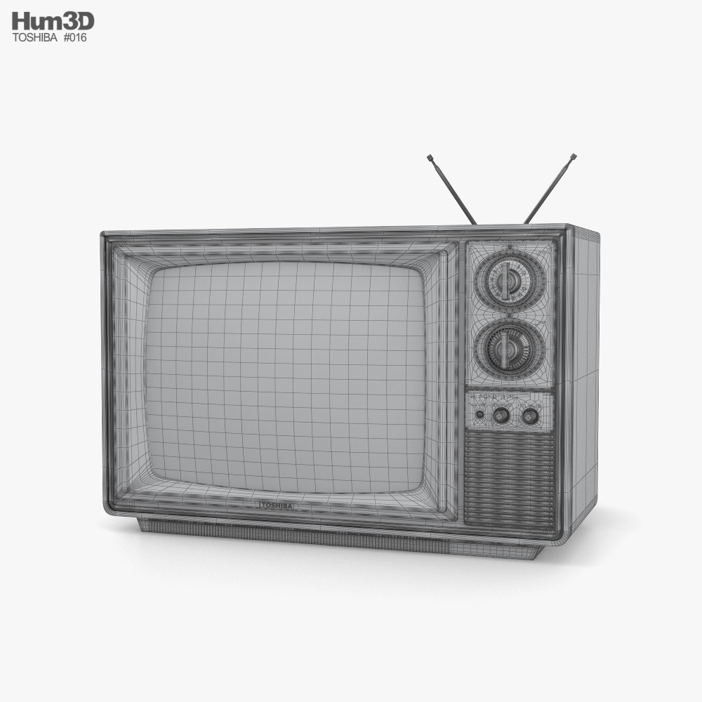 Toshiba Blackstripe レトロテレビ 3Dモデル - ダウンロード テレビ