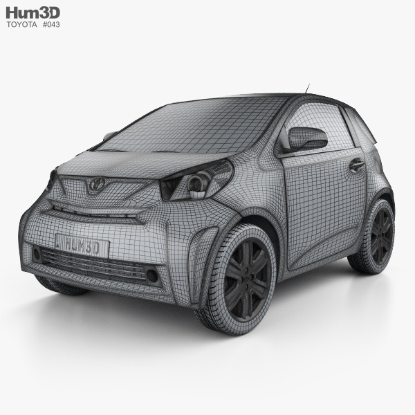 Toyota IQ 2012 3D modeli - İndir Hatchback üzerinde 3DModels.org