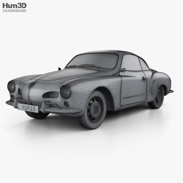 フォルクスワーゲン カルマンギア 1955 3Dモデル - ダウンロード
