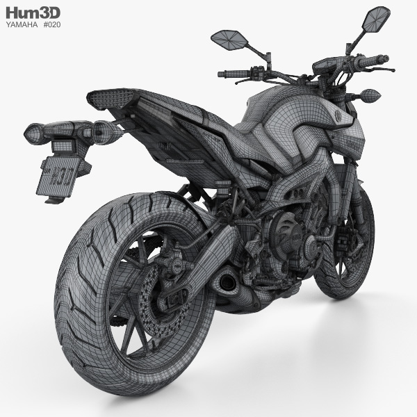 Paraserbatoio In Resina 3D Compatibile Con Yamaha MT-09 (2014-2017) - Adesivo Protettivo Con Effetto Rilievo, Made In Italy, Viola