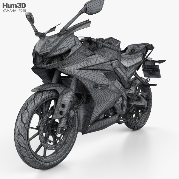 Yamaha YZF-R125 2019 3D modeli - İndir Motosiklet üzerinde