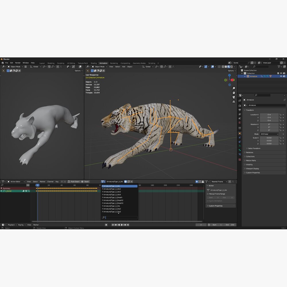Tiger A1 3D model - Download Mammals on 3DModels.org