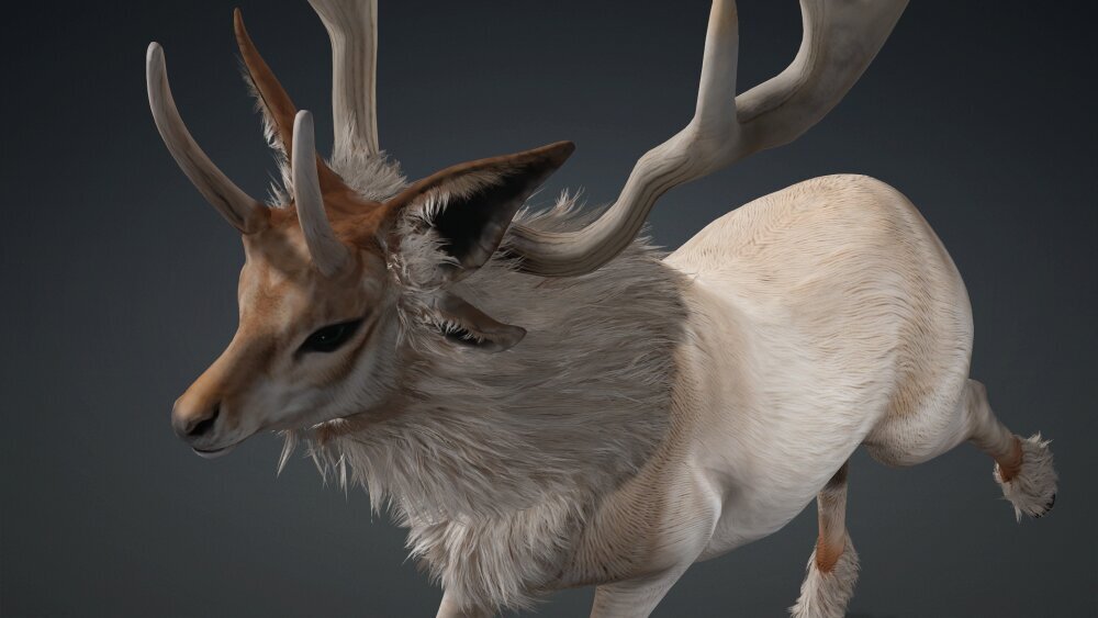 3D Deer Eating 1489 main image 1