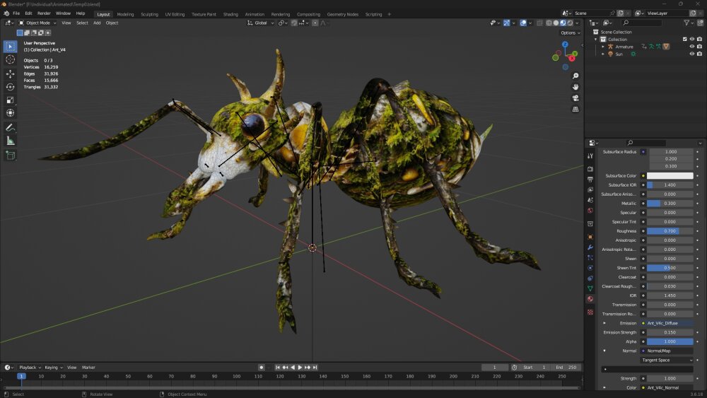 Ant V4c 3D model - Download Insects on 3DModels.org