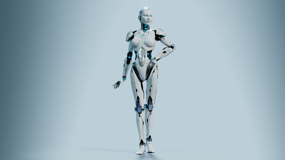 女性アンドロイドロボットリグ 3Dモデル - ダウンロード ロボット オン