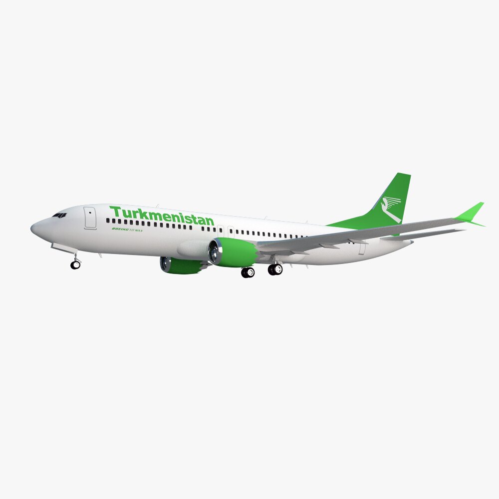 Turkmenistan Boeing 737 Max 8 3D model - Download Airliner on