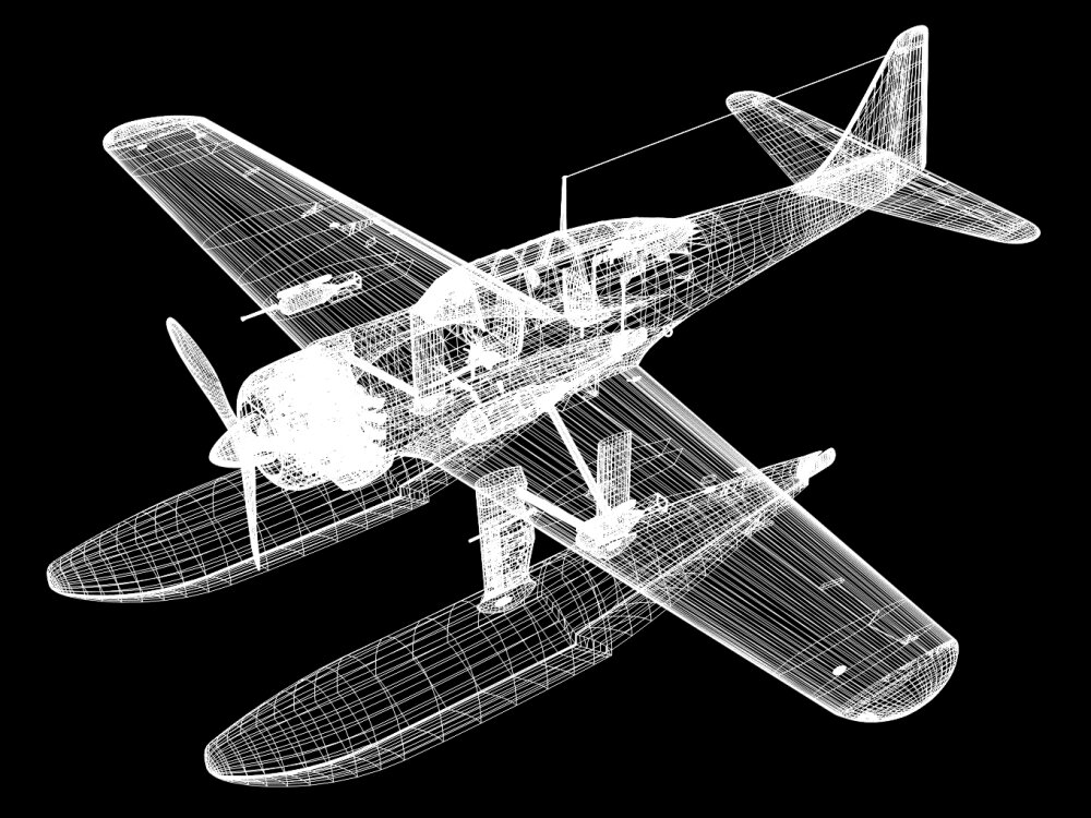愛知 E16A 瑞雲 11型 ポール 日本海軍水上戦闘機 3Dモデル - ダウンロード ボンバー オン 3DModels.org