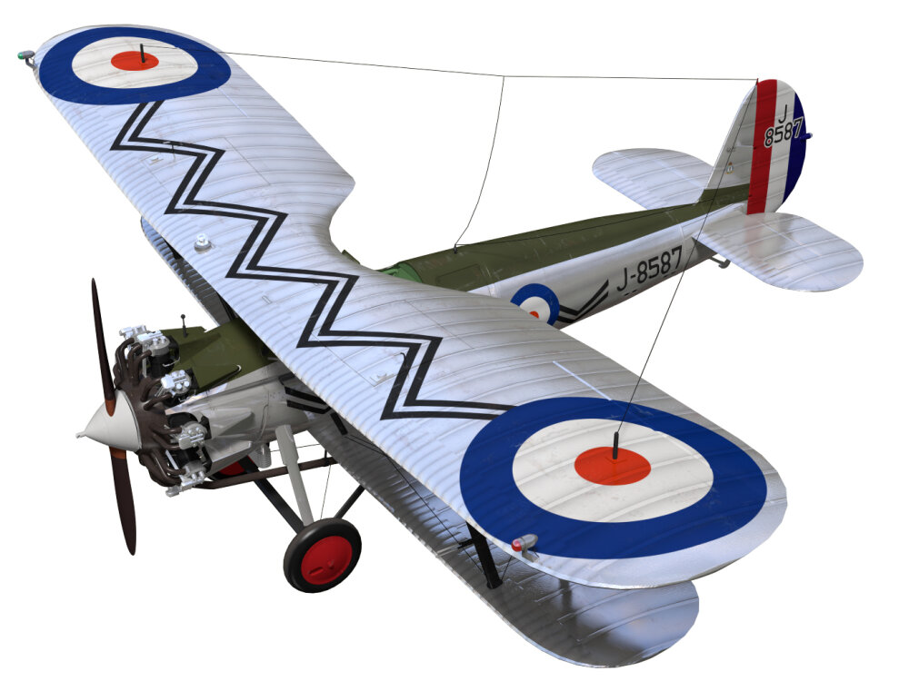 ブリストル・ブルドッグ Mk-II 3Dモデル - ダウンロード 戦闘機 オン
