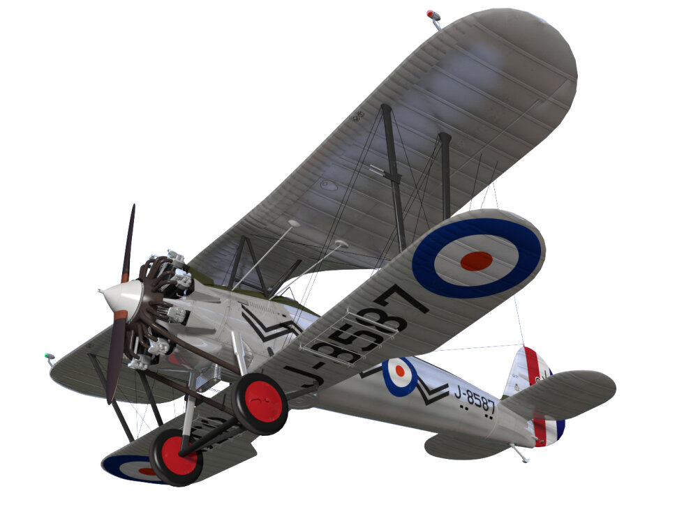 ブリストル・ブルドッグ Mk-II 3Dモデル - ダウンロード 戦闘機 オン