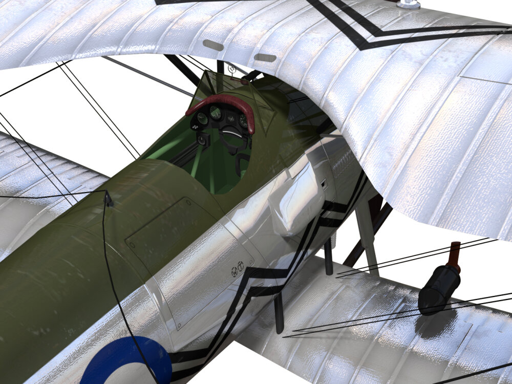 ブリストル・ブルドッグ Mk-II 3Dモデル - ダウンロード 戦闘機 オン