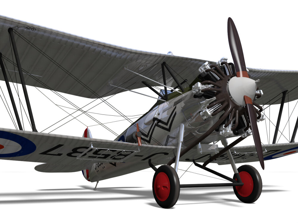 ブリストル・ブルドッグ Mk-II 3Dモデル - ダウンロード 戦闘機 オン
