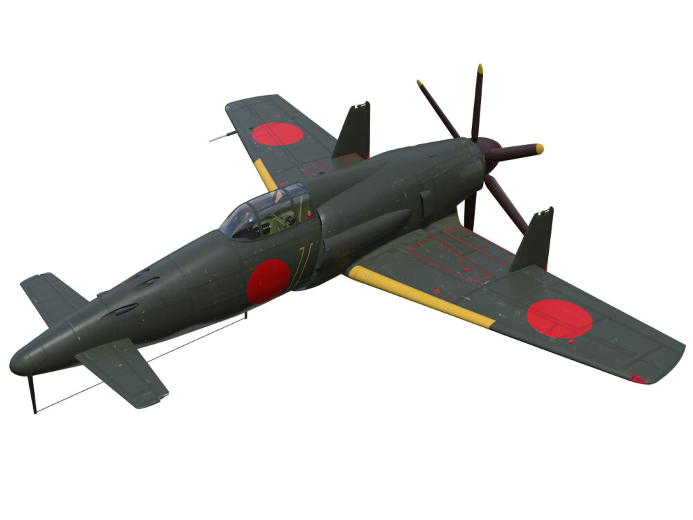 九州J7W1 震电战斗机3D模型- 下载战斗机开启3DModels.org