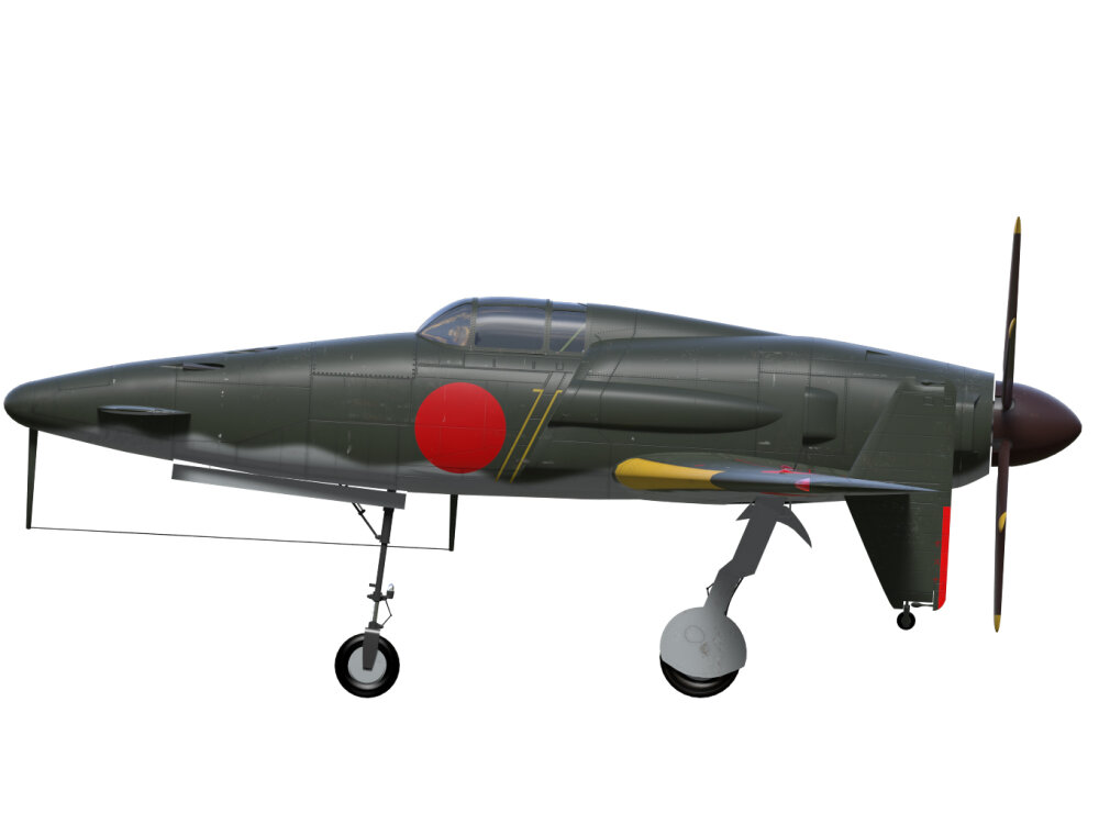 九州J7W1 震电战斗机3D模型- 下载战斗机开启3DModels.org