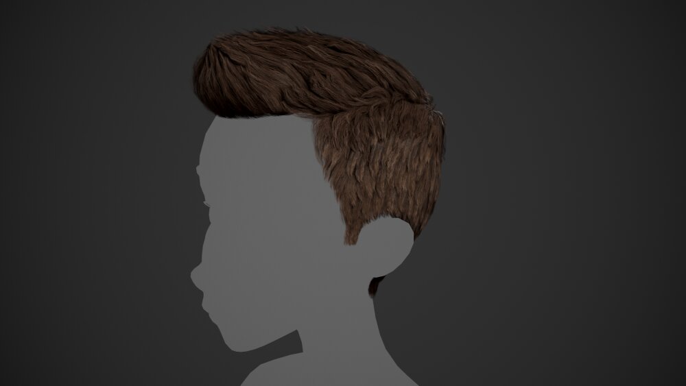 Mô hình 3D Kiểu Tóc Ngắn Thẳng Nam - Download Character bật 3DModels.org